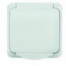 Розетка 1-м ОП FLIPER 16А без заземления  с крышкой IP44 POWERMAN 1151462