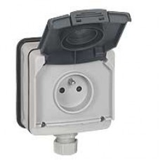 Розетка ОП PLEXO 2P+3 16А IP66 з/ш сер. Leg 090466