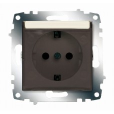 Розетка Cosmo с заземлением с защ. крышкой крем. ABB 619-010300-218