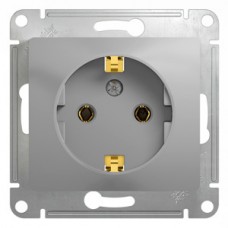 Механизм розетки 1-м СП GLOSSA с заземлением алюм. SchE GSL000343