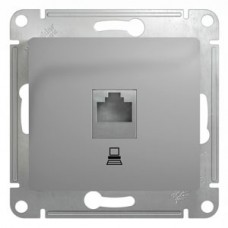Механизм розетки компьютерной 1-м СП RJ45 GLOSSA кат.5E алюм. SchE GSL000381K