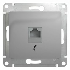 Механизм розетки телефонный 1-м СП RJ11 GLOSSA алюм. SchE GSL000381T