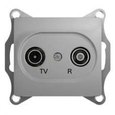 Механизм розетки TV-R 2-м СП GLOSSA проходн. 4DB алюм. SchE GSL000395