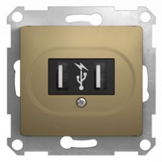Механизм розетки USB 1-м СП GLOSSA титан SchE GSL000432
