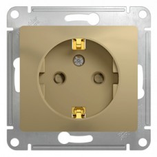 Механизм розетки 1-м СП GLOSSA с заземлением защитные шторки титан SchE GSL000445