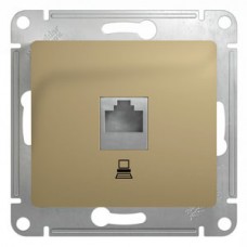 Механизм розетки компьютерной 1-м СП RJ45 GLOSSA кат.5E титан SchE GSL000481K