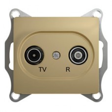 Механизм розетки TV-R 2-м СП проходн. GLOSSA 4DB титан SchE GSL000495