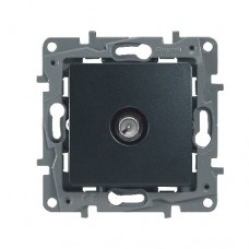 Механизм розетки TV СП ETIKA Plus 2дБ звезда антрацит Leg 672651