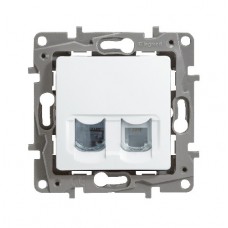 Механизм розетки СП RJ11+RJ45 кат.5 UTP ETIKA Plus белый Leg 672252