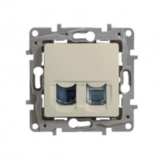 Механизм розетки СП RJ11+RJ45 кат.5 UTP ETIKA Plus слоновая кость Leg 672352