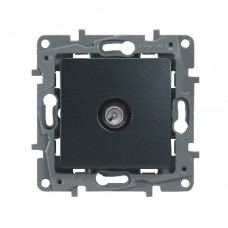Механизм розетки TV СП проходная 15дБ ETIKA Plus антрацит Leg 672663