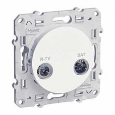 Механизм розетки СП R-TV/SAT проход. Odace белый SchE S52R456