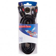 Шнур 2RCA - 2RCA gold 3м блист. Rexant 06-3044
