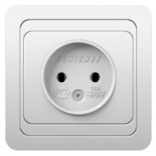 Розетка 1-м СП CLASSIC 16А без заземления белый POWERMAN 1151407