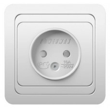 Розетка 1-м СП CLASSIC 16А без заземления защитные шторки POWERMAN 1181694