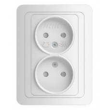 Розетка 2-м СП CLASSIC 16А без заземления защитные шторки POWERMAN 1181698