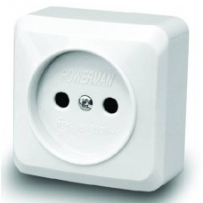 Розетка 1-м ОП FAZENDA 16А 250В без заземления белый POWERMAN 1162259