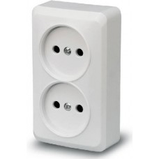 Розетка 2-м ОП FAZENDA 16А 250В без заземления белый POWERMAN 1162265