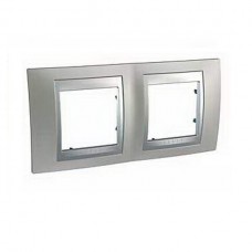 Рамка 2-м UNICA TOP никель/алюм. SchE MGU66.004.039