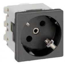 Механизм розетки 1-м K45 Simon Connect 2мод. с заземлением графит K01-14