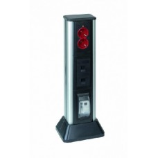 Мини-колонна 1сторона на 3 S-мод. 471х71.5(125)х109.5(164)мм Simon Connect алюм. ALC313-8-14