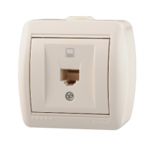 Розетка комп. 1-м ОП Ната RJ-45 белый Lezard 710-0200-139