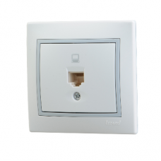 Розетка комп. 1-м СП Мира RJ-45 бел/сер. Lezard 701-0215-139