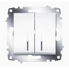 Выключатель Cosmo 2-кл. с подсветкой белый ABB 619-010200-203
