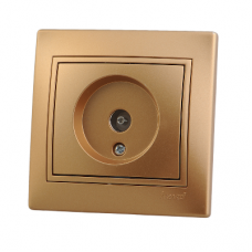Розетка TV СП Мира проходн. метал. зол. Lezard 701-1313-129