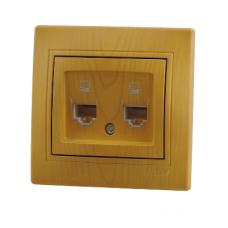 Розетка комп. 2-м СП Мира RJ-45 ольха Lezard 701-0701-141
