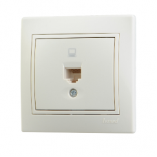 Розетка комп. 1-м СП Мира RJ-45 крем/крем Lezard 701-0303-139