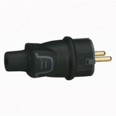 Вилка электрическая каб. Helium 16А 2P+E IP44 черный Leg 050196