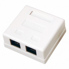 Розетка 2-м ОП комп. RJ45 кат.5е белый Rexant 03-0151