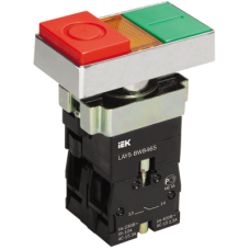 Кнопка LAY5-BW8465 "I-O" сдвоенная c подсв. ИЭК BBD40-BW-K51