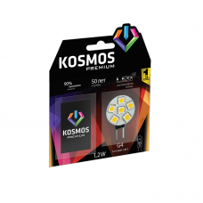 Лампа светодиодная KOSMOS premium LED 1.2Вт JCR G4 12В 3000К Космос KLED1.2wJCRG412v2700