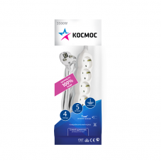 Удлинитель 4х5м с заземлением ПВС 3х1 Космос YKsm5m-4g-Z(K)