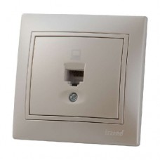 Розетка комп. 1-м СП Мира RJ-45 жемчуж. белый перламутр Lezard 701-3030-139