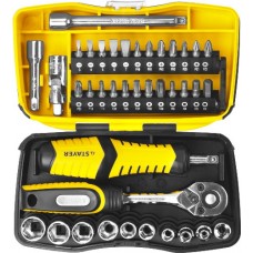Биты и торцовые головки с трещеткой и воротком, STAYER, PROFESSIONAL, 25135-H39