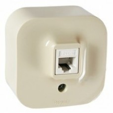 Розетка 1-м ОП инф. RJ45 кат.5е UTP Quteo слоновая кость Leg 782254