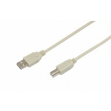 Шнур USB 2.0 (USB А-USB В) 3м белый REXANT 18-1106