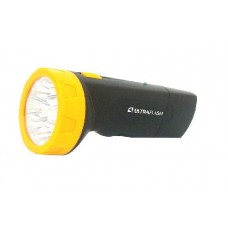 Фонарь LED 3829 (аккум. 220В черный/жел. 9 LED SLA пласт. коробка) Ultraflash 11240