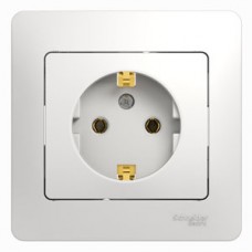 Розетка 1-м СП GLOSSA с заземлением белый SchE GSL000142