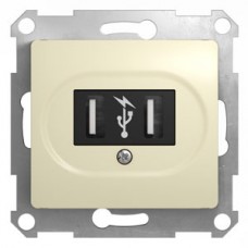 Механизм розетки USB 1-м СП GLOSSA беж. SchE GSL000232