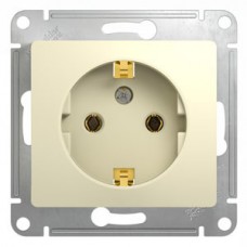 Механизм розетки 1-м СП GLOSSA с заземлением беж. SchE GSL000243