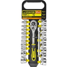 Набор торцовых головок, STAYER, STANDARD, 27752-H21