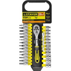 Набор торцовых головок, STAYER, STANDARD, 27754-H28
