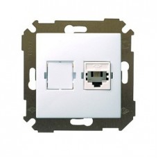 Механизм розетки телефонный СП RJ-11 Simon34 белый 34480-030