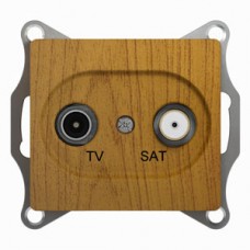 Механизм розетки TV-SAT 1-м СП проходн. 4DB GLOSSA дер. дуб SchE GSL000598