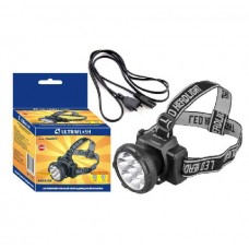 Фонарь налобный LED 5362 (аккум. 220В 7LED 2 режима; черный) Ultraflash 11256