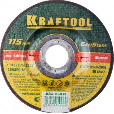 Круг отрезной абразивный KRAFTOOL по нержавеющей стали, для УШМ, KRAFTOOL, 36252-115-0.75